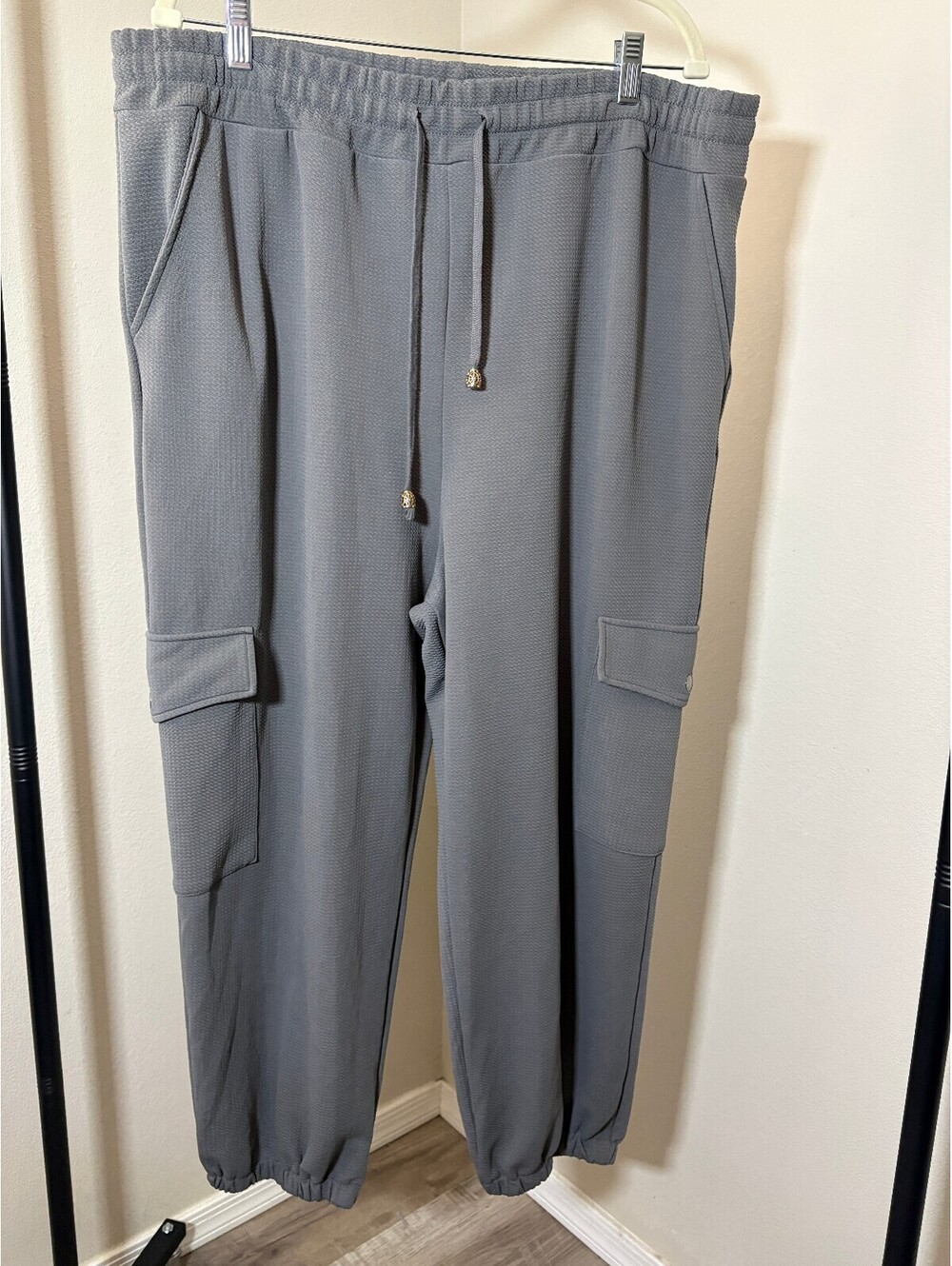 Ana & Rose Women's Plus Size 2X Gray Cargo Jogger Pants
